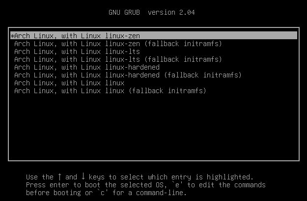 Select the desired kernel